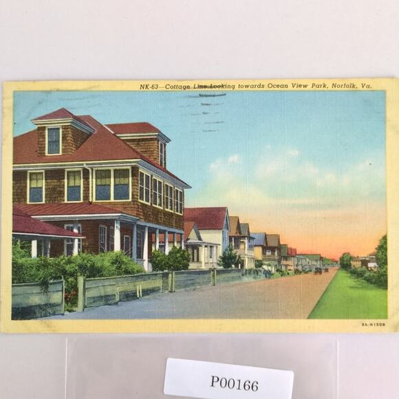 Vintage Norfolk Virginia Linen Postcard Cottage Line Ocean View Park 1949 - Picture 1 of 2